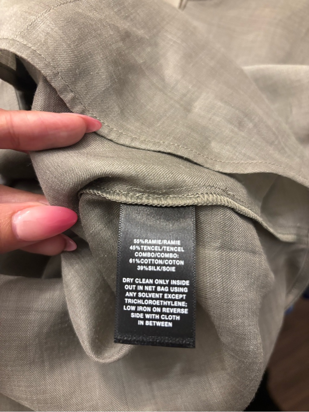 Lafayette 148 New York Taupe Silk Blouse - Picture 5 of 5